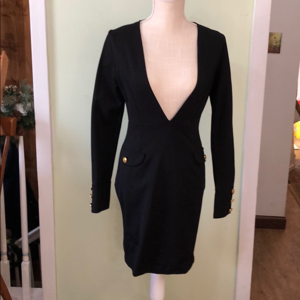 Uptown USA Black dress with plunging neckline